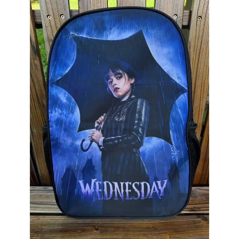 NEW Wednesday Addams 3 Piece Backpack Set Bookbag Lunch Bag, Pencil Case School